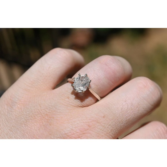 Dainty Raw Stone Engagement Ring - Picture 1 of 3